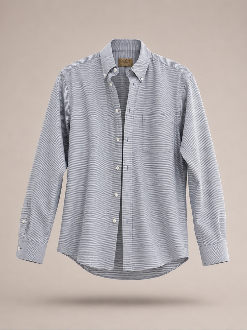 Men's Light Gray Button-Down Casual Shirt
